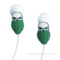 high level special skull mode 3D rubber earphone Charms